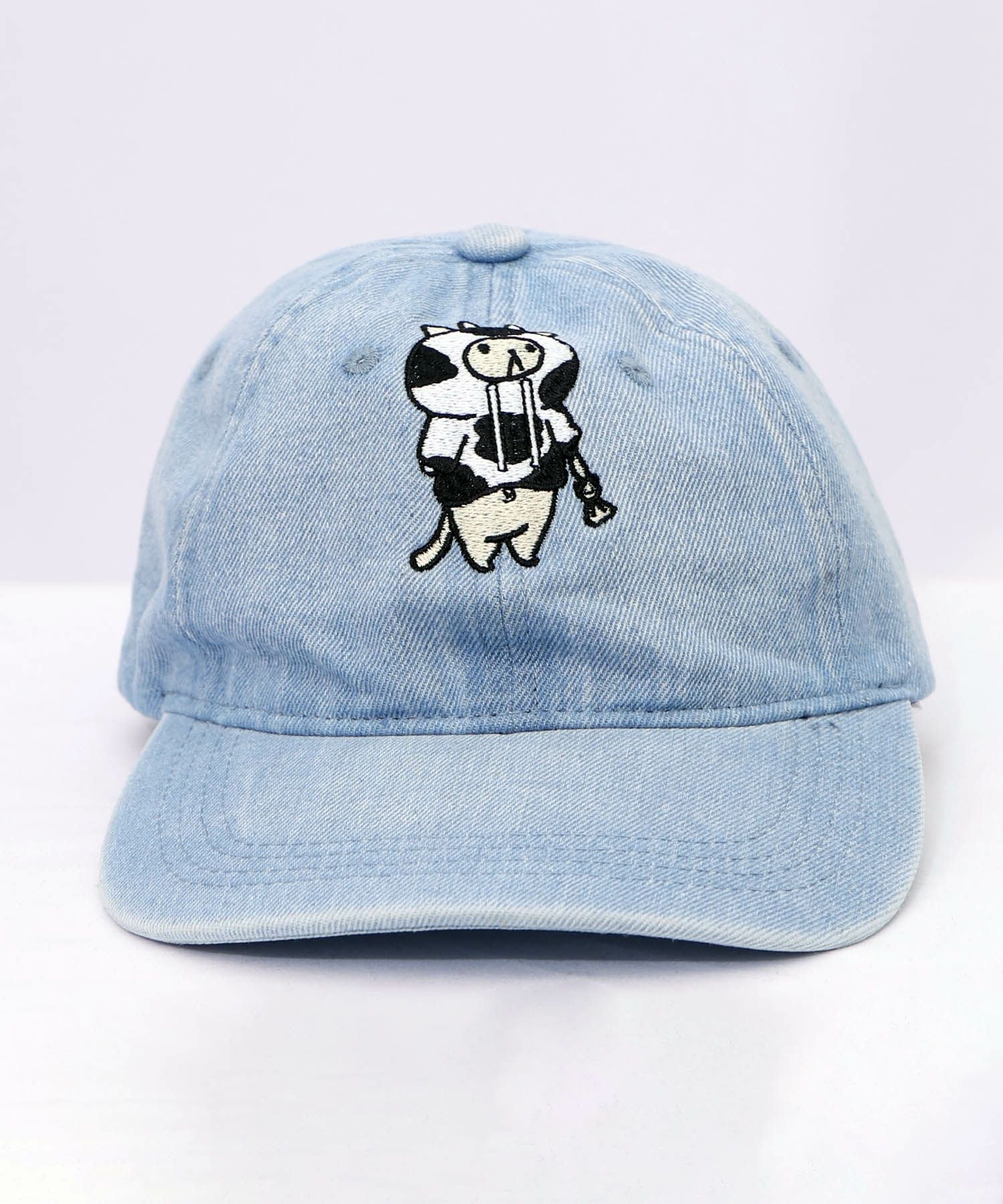 653332：牛ネコ刺繍デニムキャップの通販-ScoLar