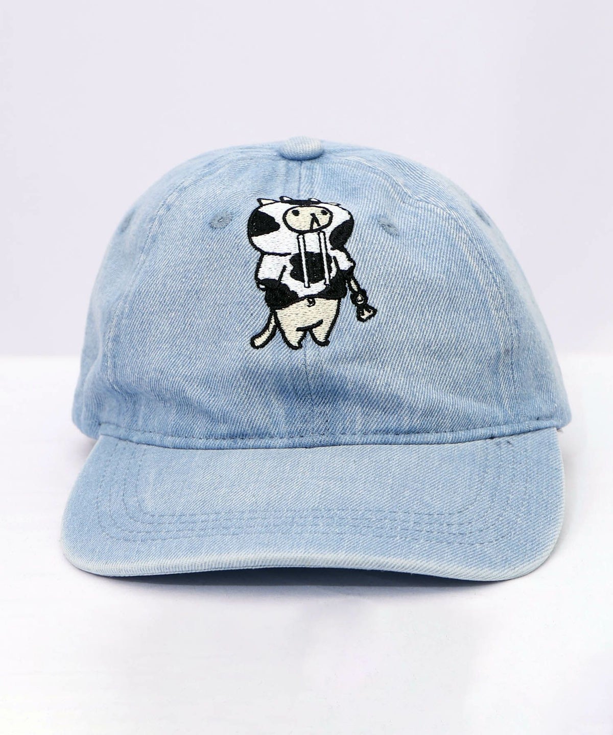 牛ネコ刺繍デニムキャップ-11