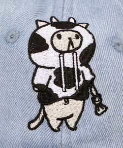 牛ネコ刺繍デニムキャップ-13