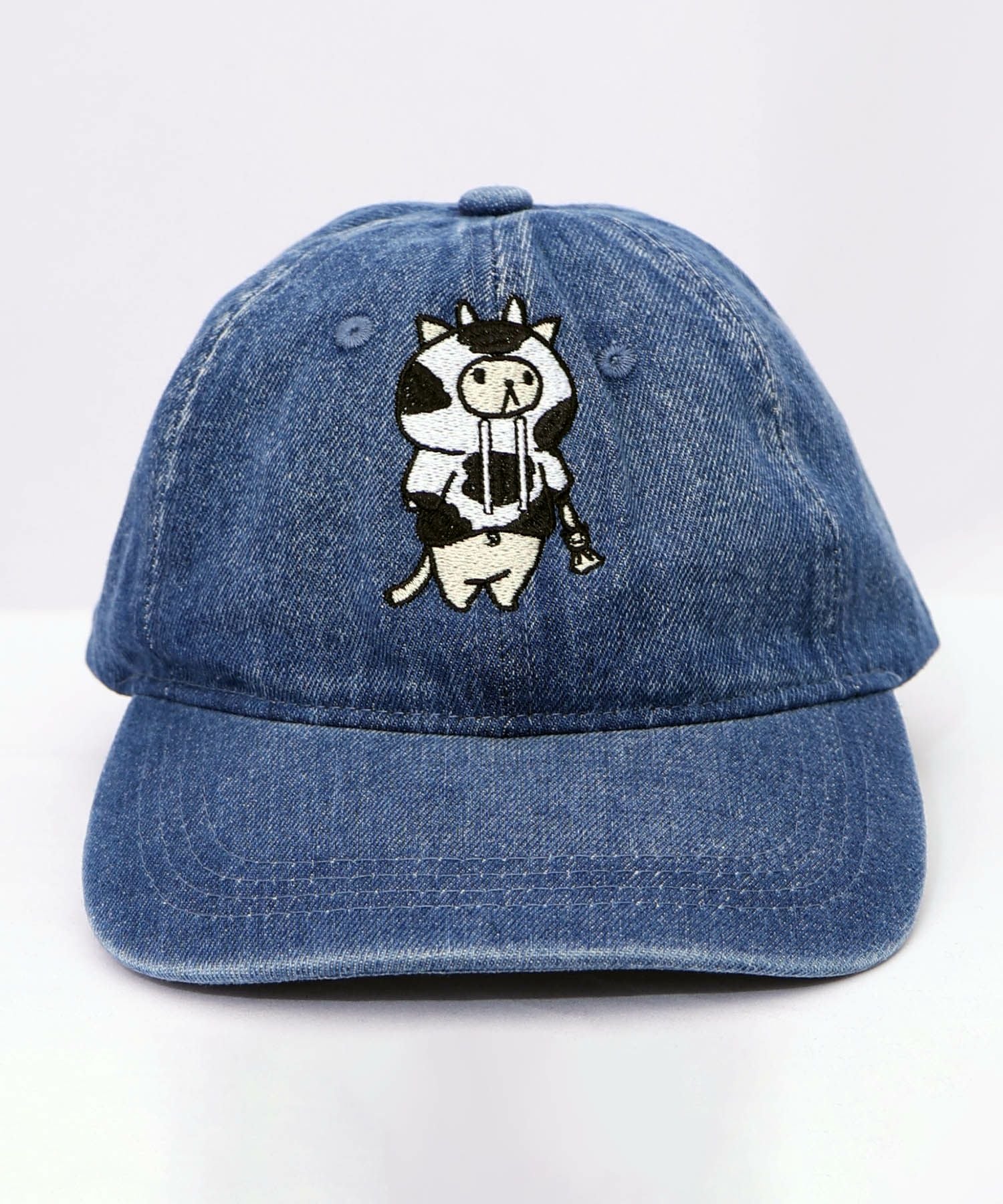 653332：牛ネコ刺繍デニムキャップの通販-ScoLar