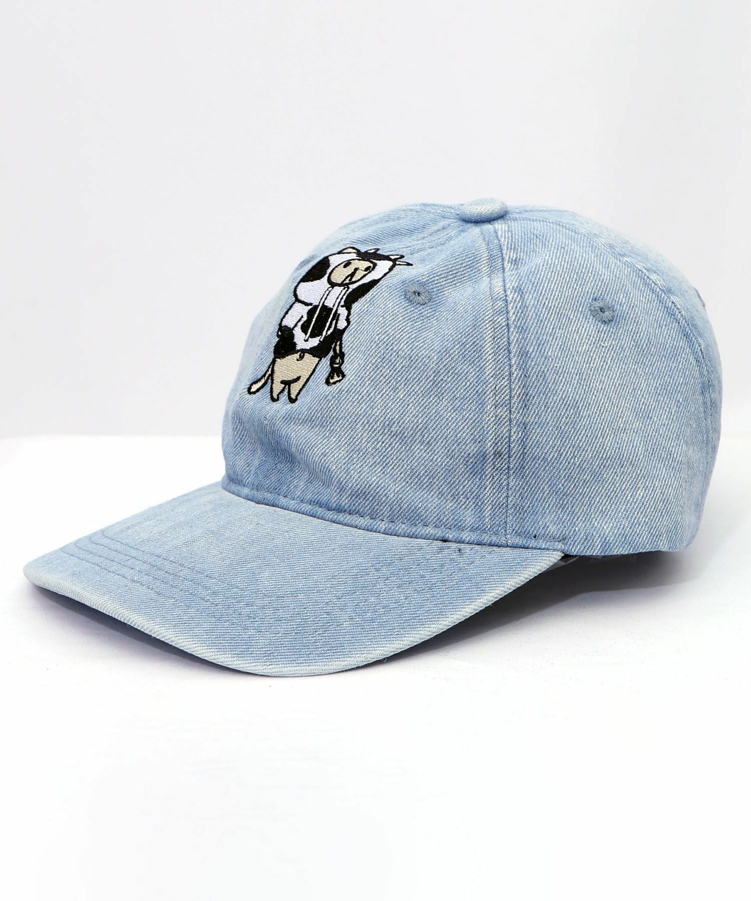 653332：牛ネコ刺繍デニムキャップの通販-ScoLar
