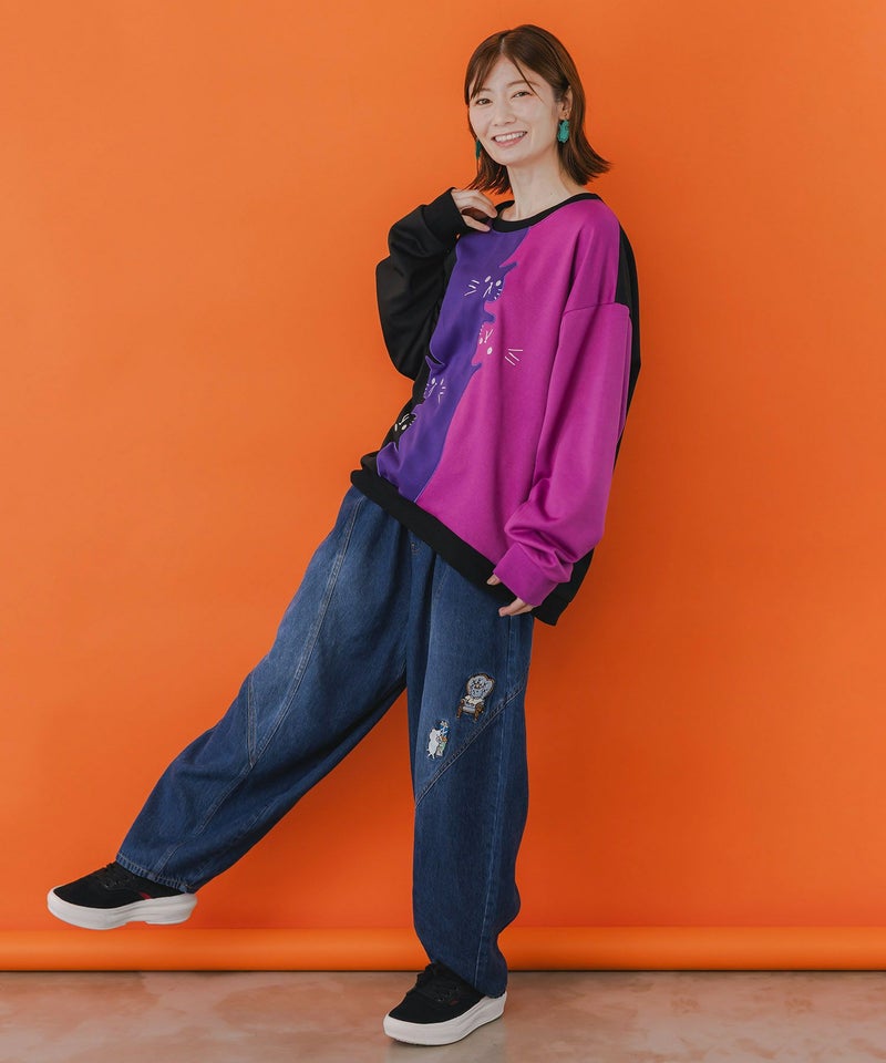 ネコバイカラー切替プルオーバー-8