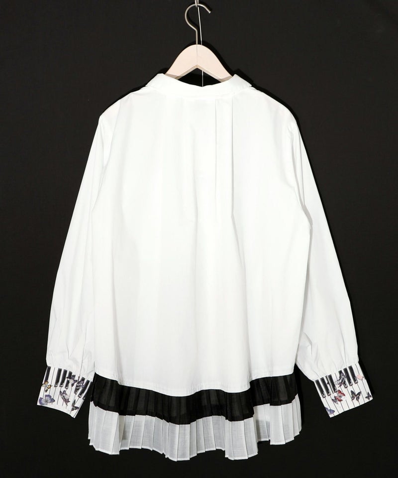 鍵盤柄切替シャツ-20