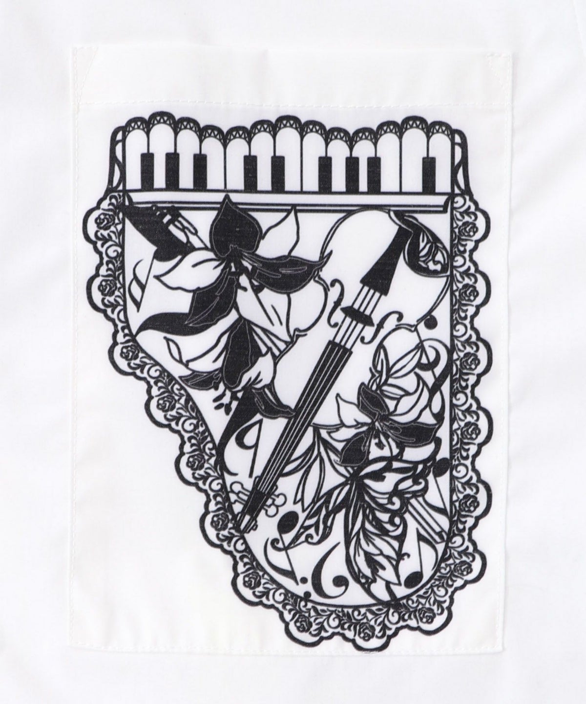 鍵盤柄切替シャツ-21