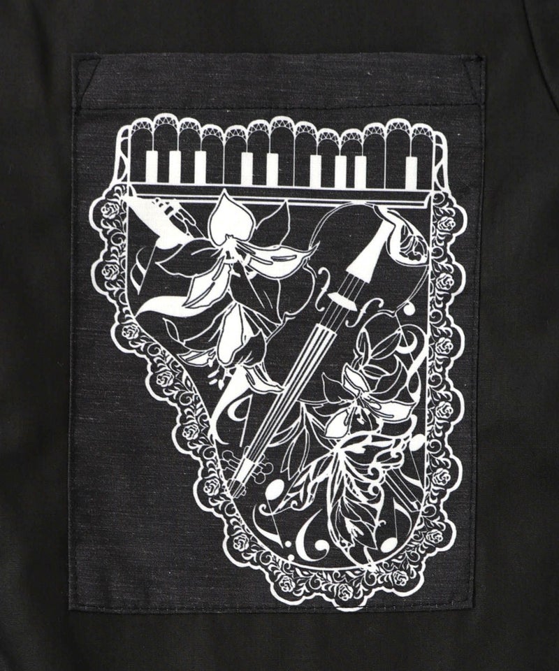 鍵盤柄切替シャツ-24