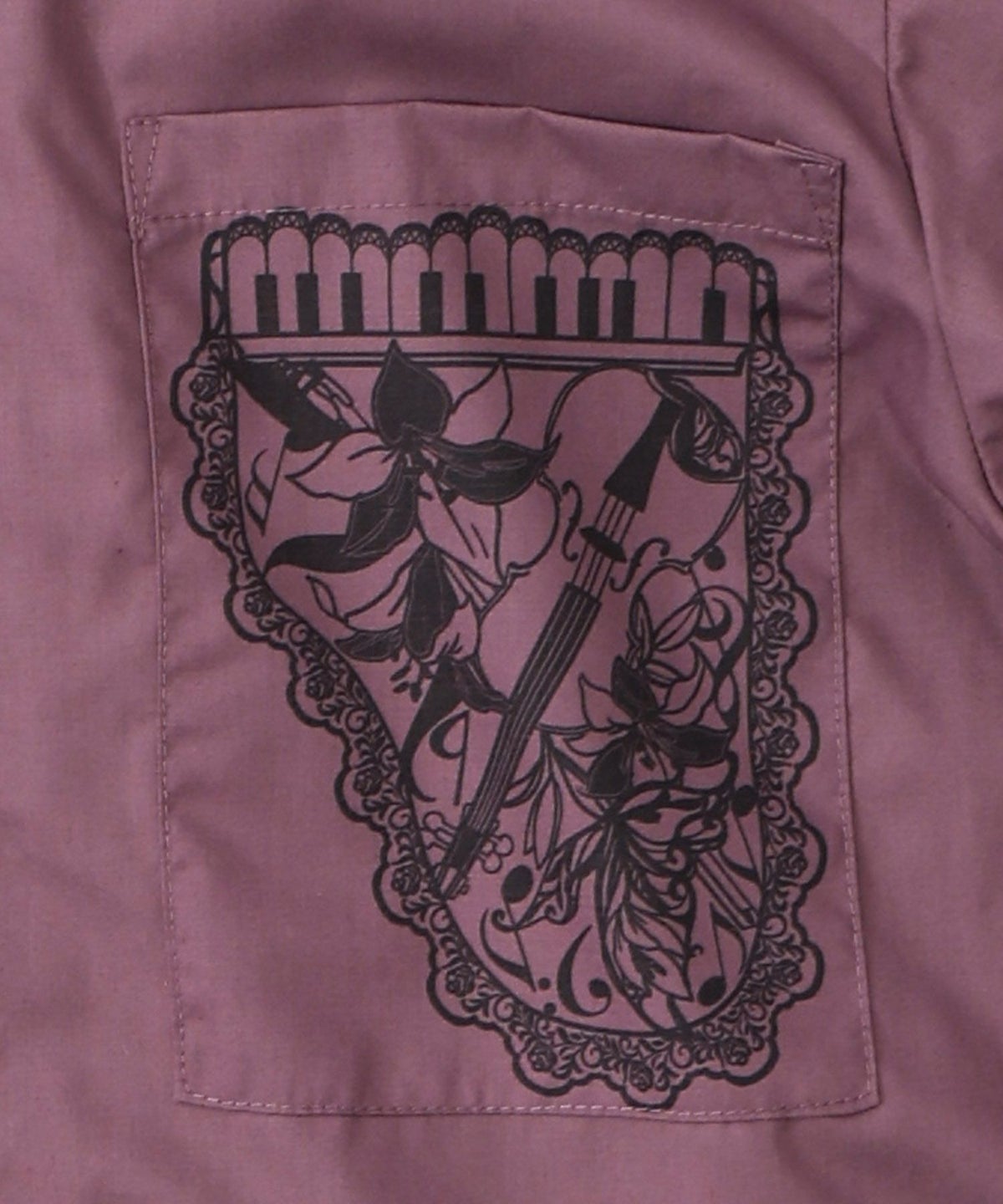 鍵盤柄切替シャツ-27