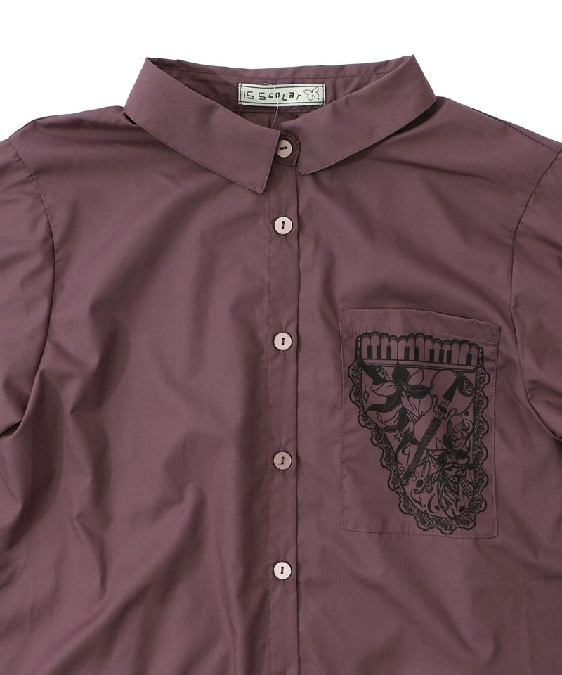 鍵盤柄切替シャツ-28