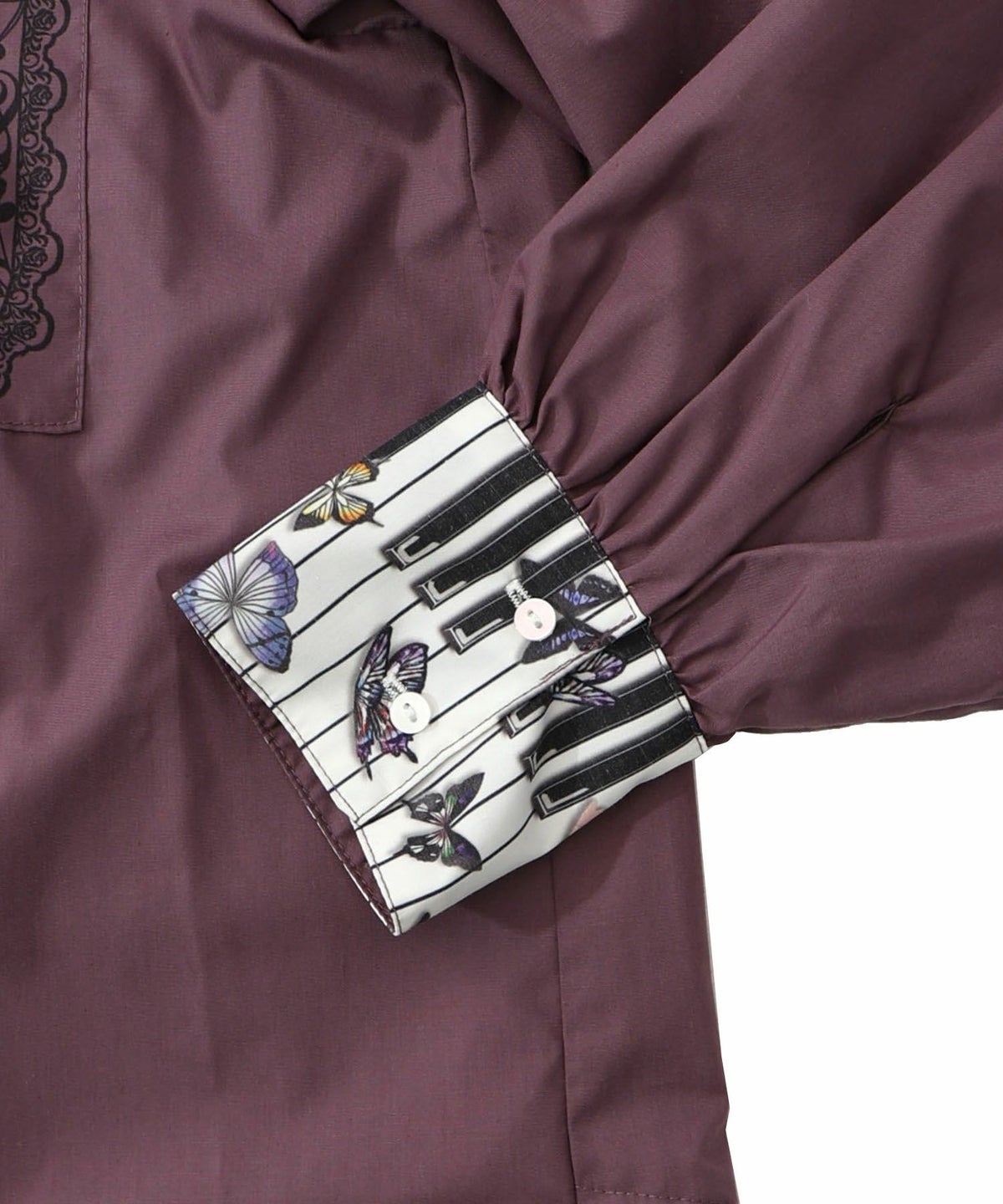 鍵盤柄切替シャツ-30