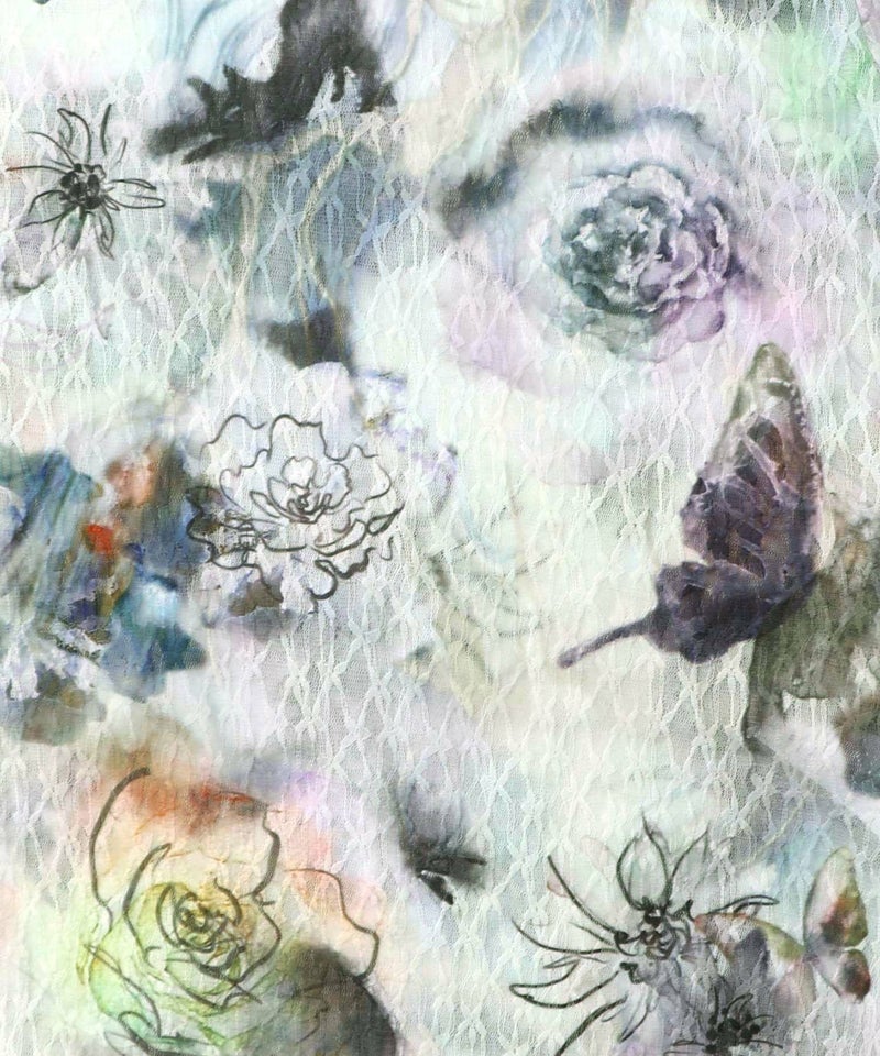 アート花柄チュールロンT-8