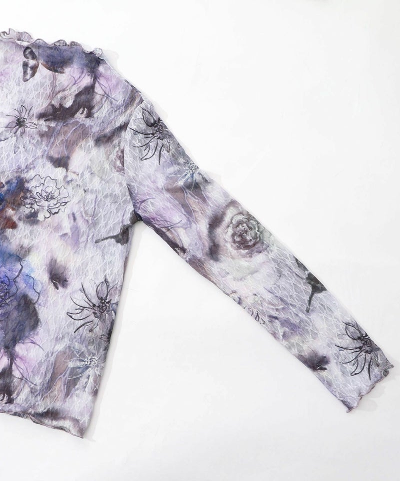 アート花柄チュールロンT-14