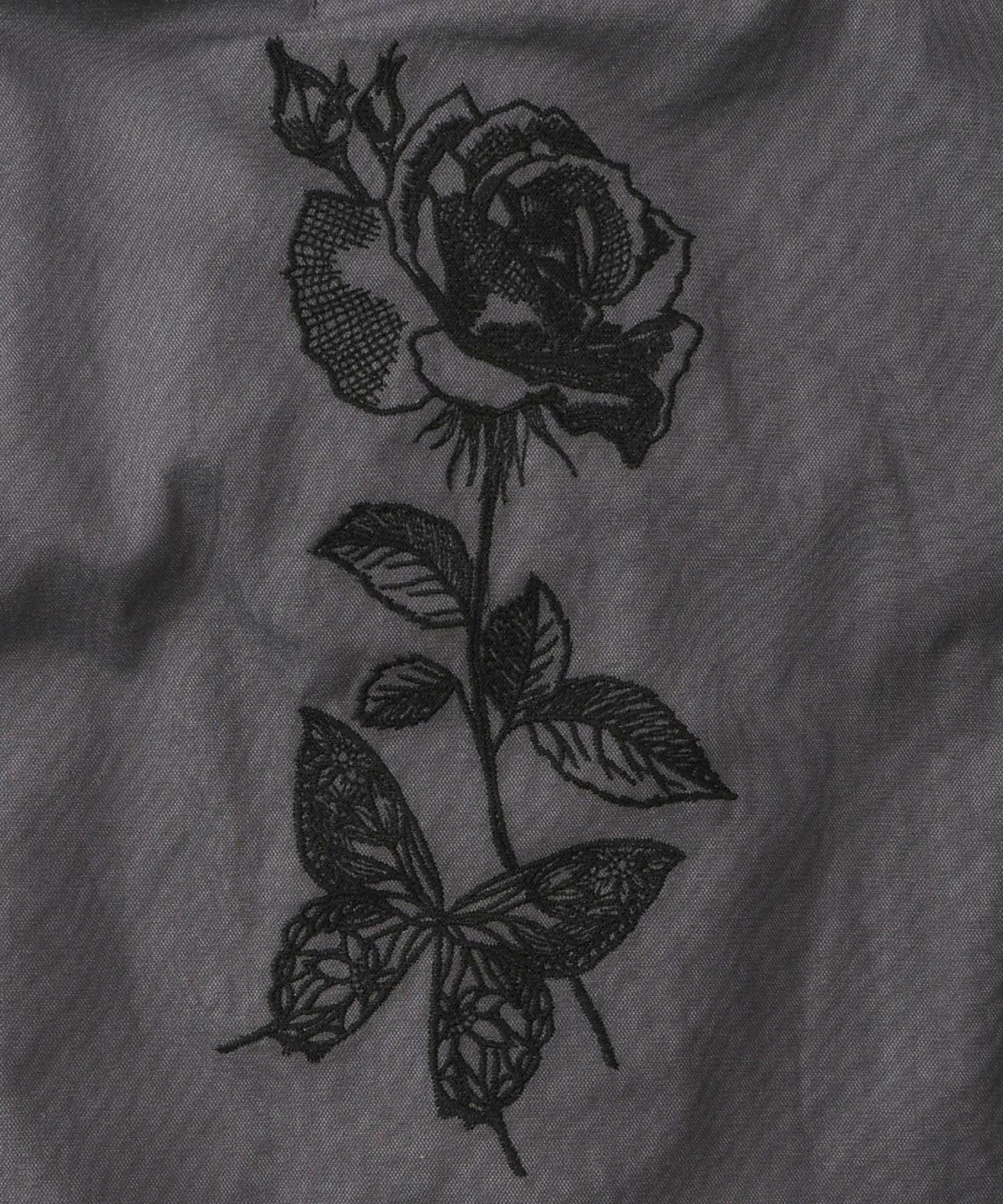 花蝶刺繍チュール重ねロングブルゾン-12