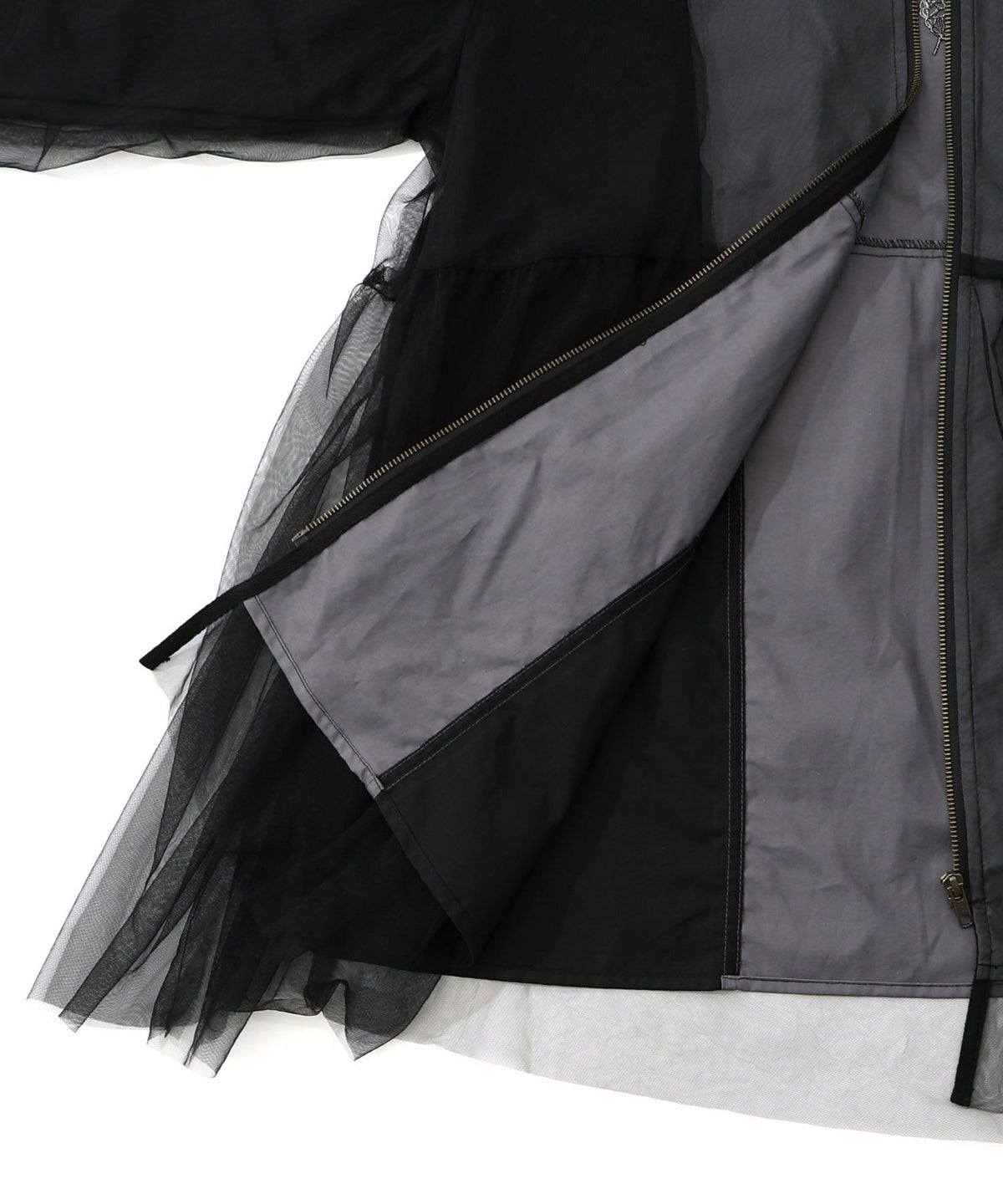 花蝶刺繍チュール重ねロングブルゾン-19