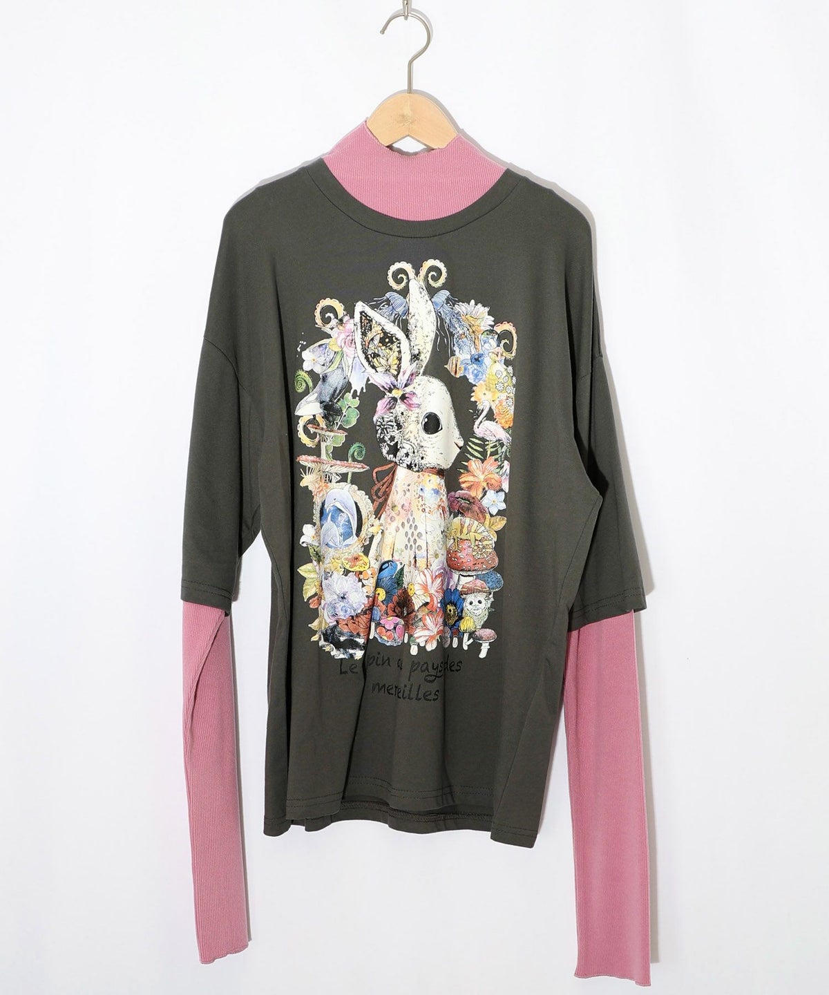 不思議の国のうさぎレイヤード風ロンT-11