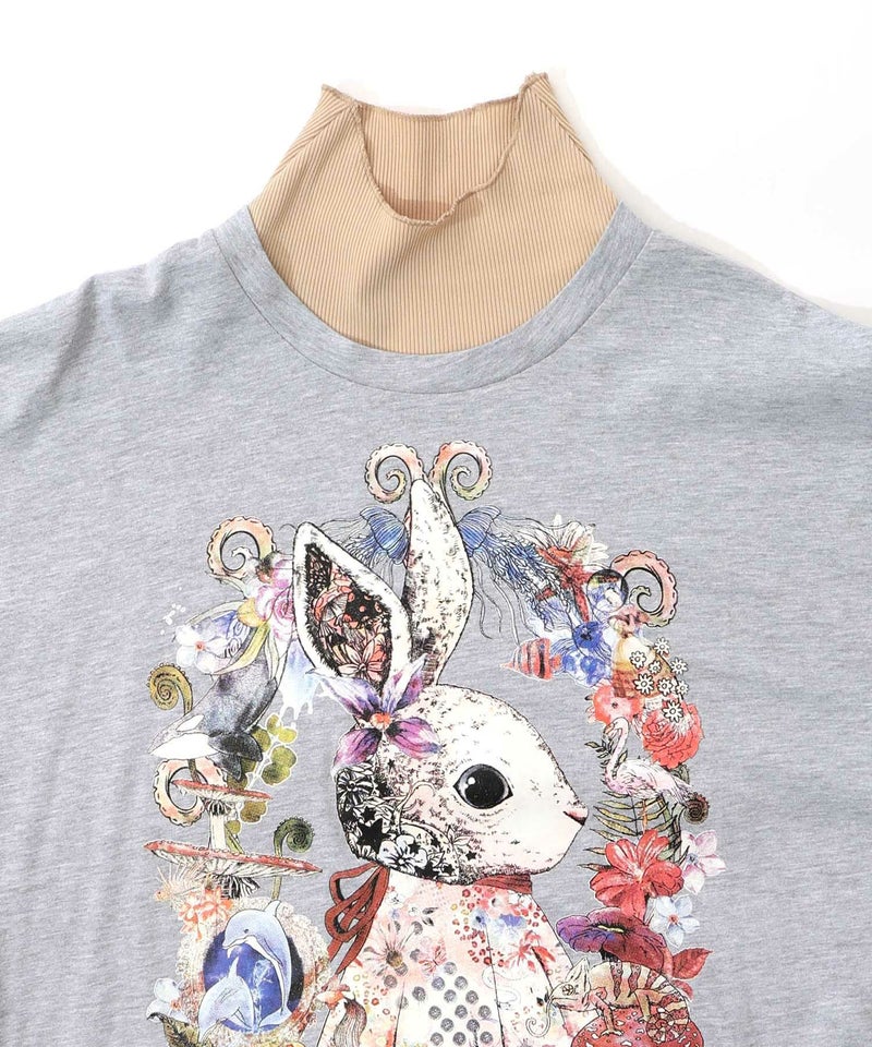 不思議の国のうさぎレイヤード風ロンT-15