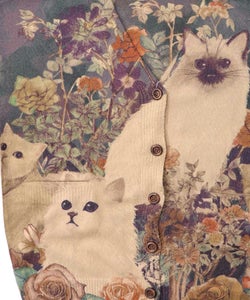 アンティーク風秋色ネコカーディガン-9