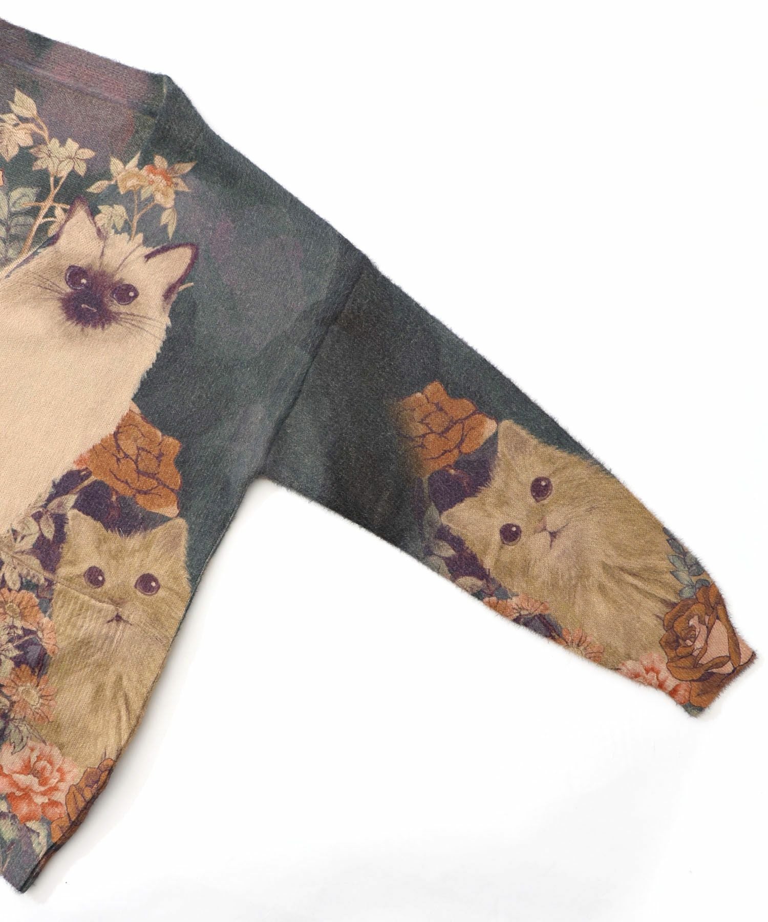 153669：アンティーク風秋色ネコカーディガンの通販-ScoLar