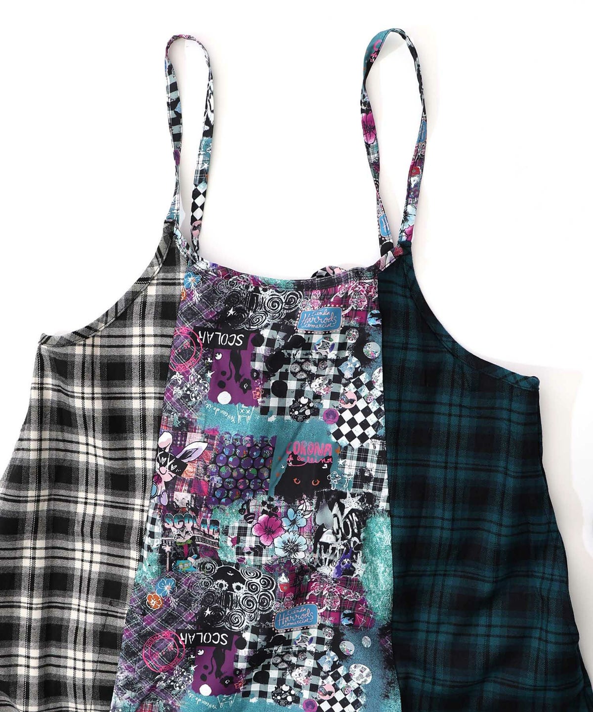 POPチェック柄切替ワンピース-20