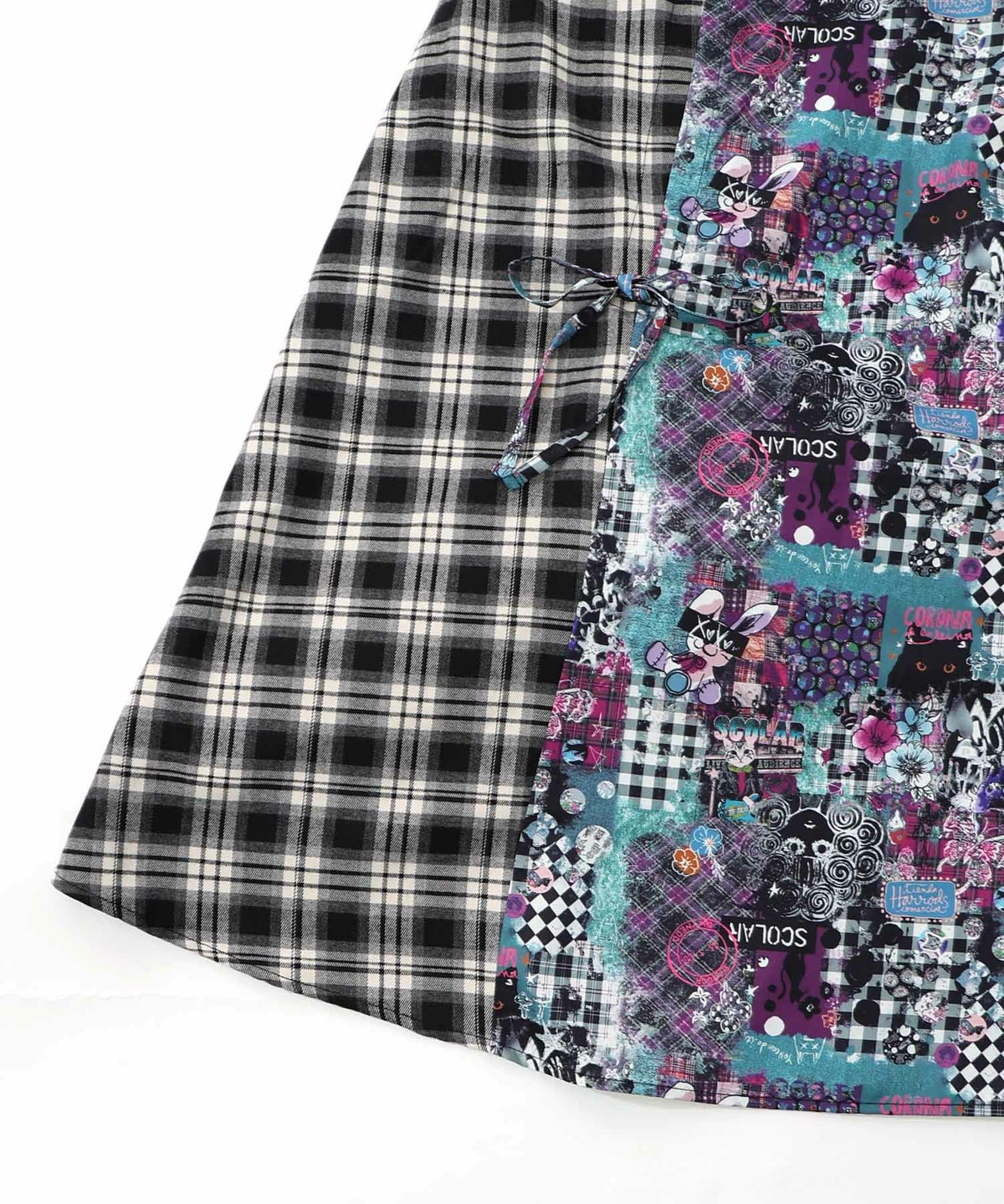 POPチェック柄切替ワンピース-21