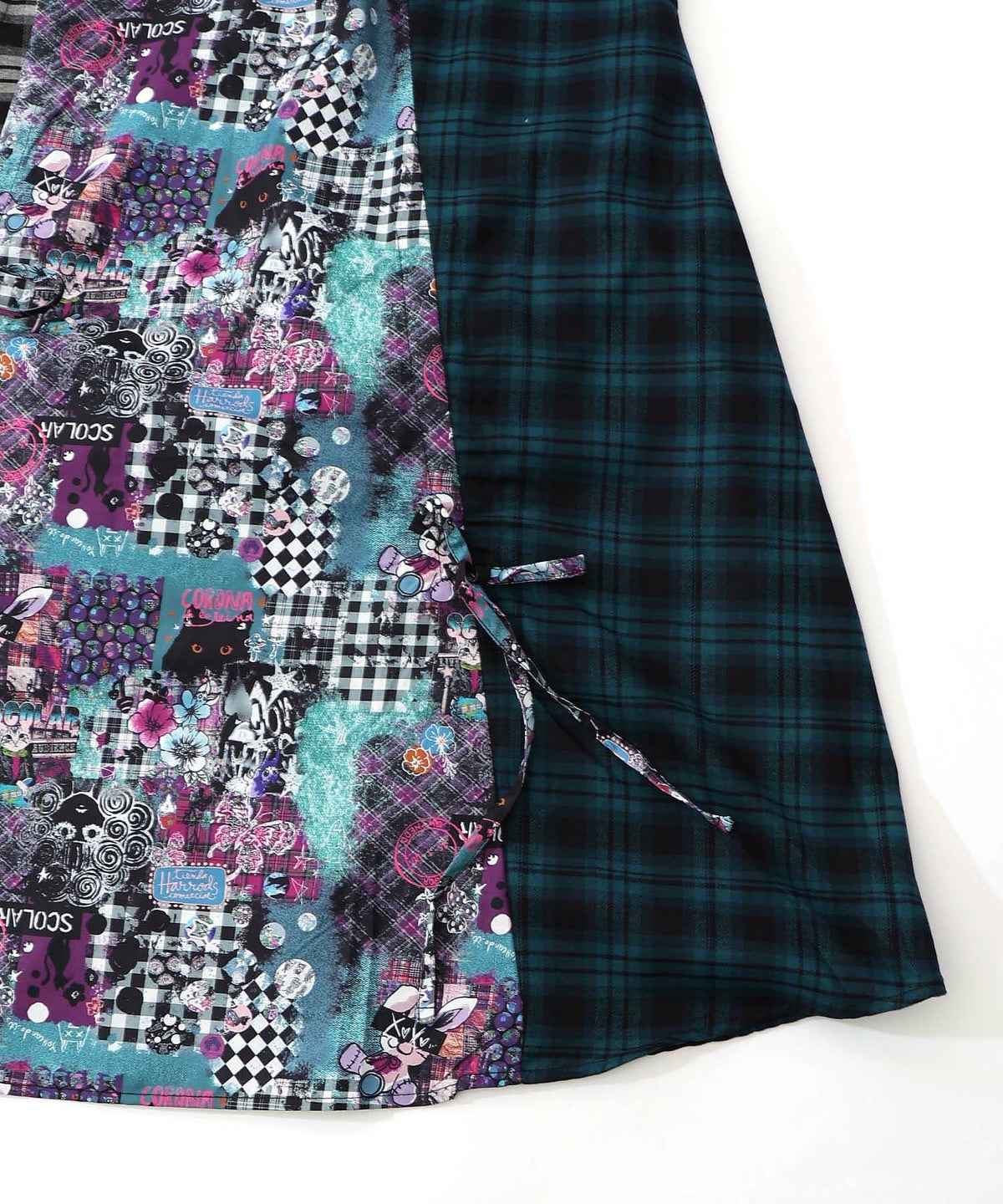 POPチェック柄切替ワンピース-22