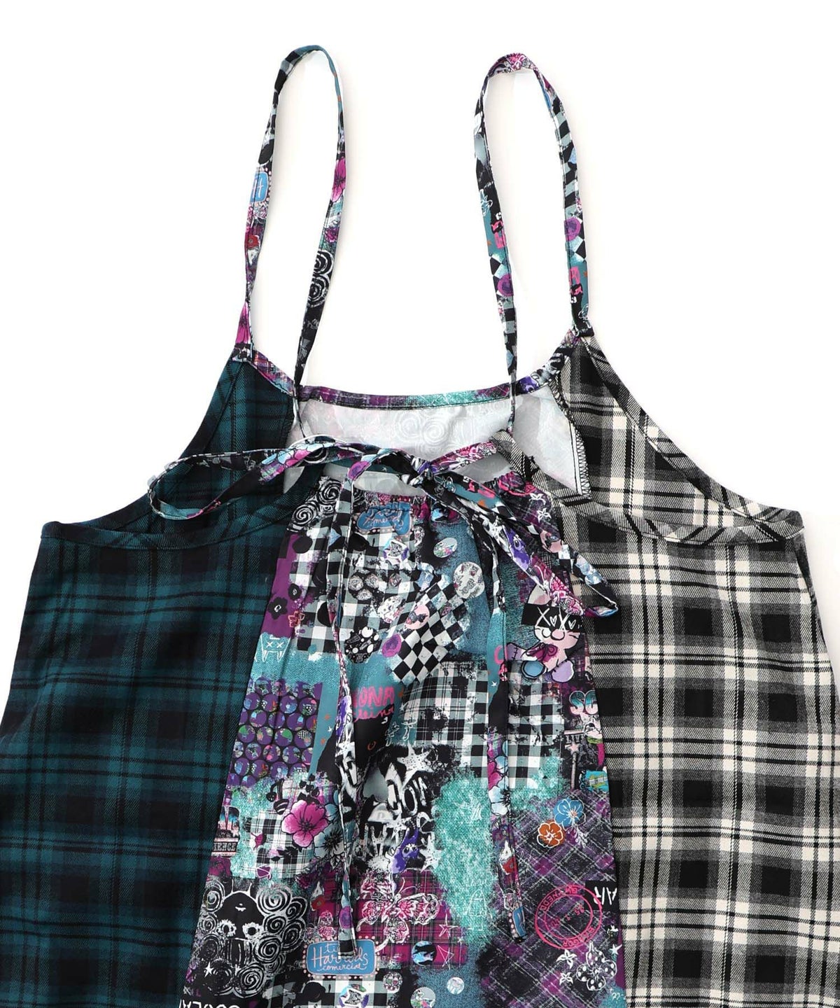 POPチェック柄切替ワンピース-23