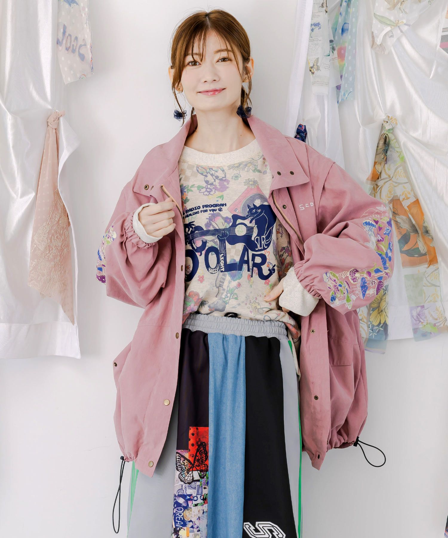 153654：メルヘンキノコ刺繍 2WAYブルゾンの通販-ScoLar