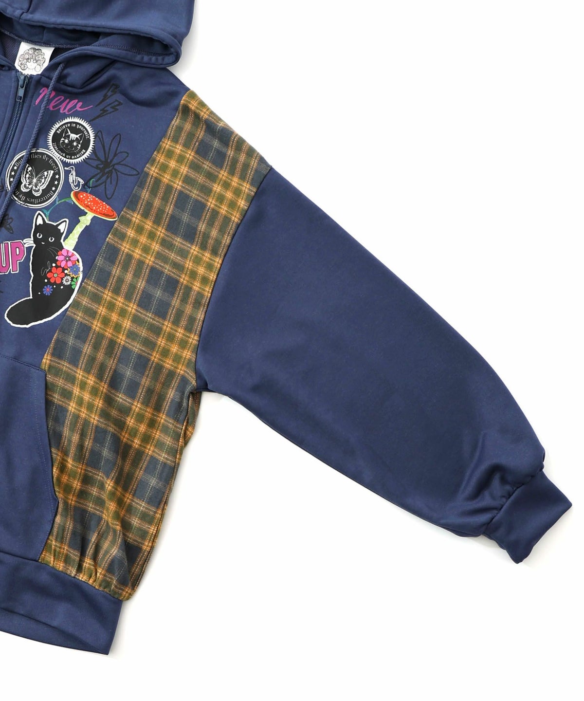 POP・チェック柄切替パーカー-19