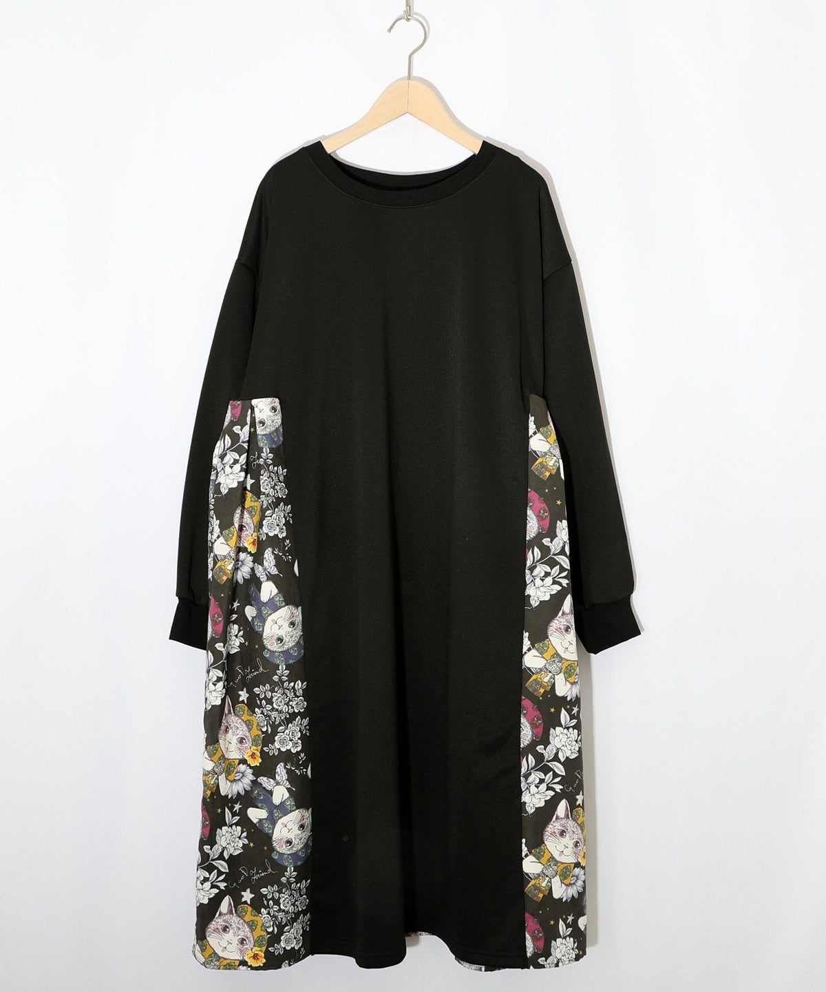 おめかしネコ柄 切替ワンピース-10