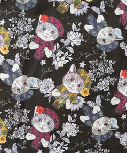 おめかしネコ柄 切替ワンピース-12