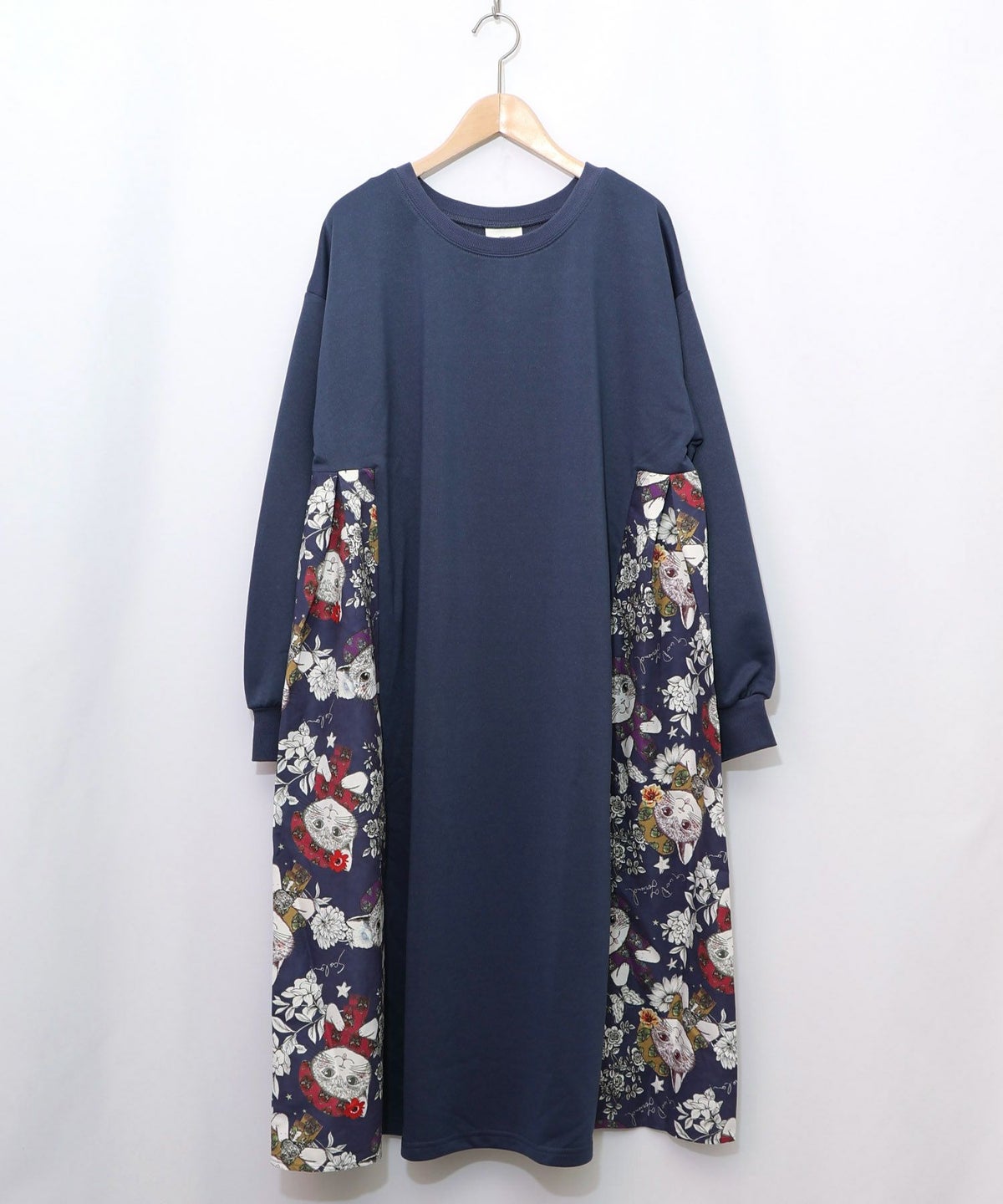 おめかしネコ柄 切替ワンピース-13