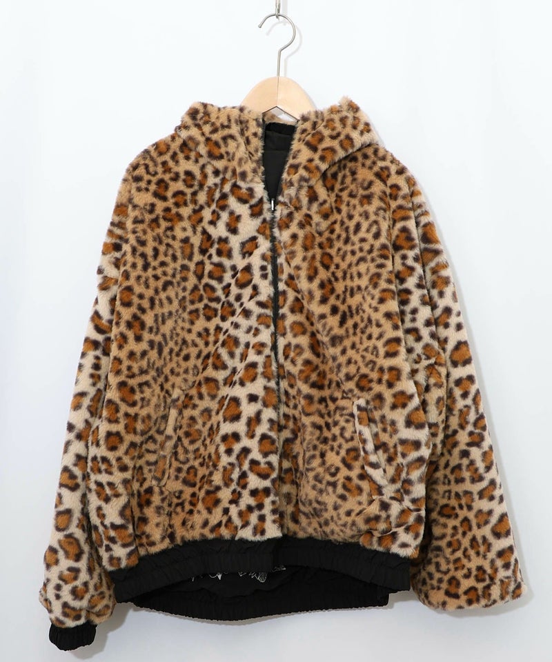 キノコ×レオパード柄リバーシブルブルゾン-14