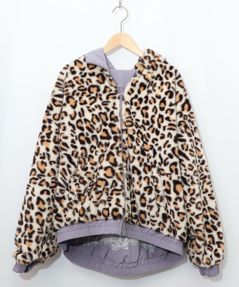 キノコ×レオパード柄リバーシブルブルゾン-22