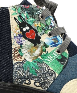 デニム×花柄コーデュロイブーツ-10