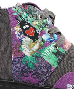 デニム×花柄コーデュロイブーツ-16