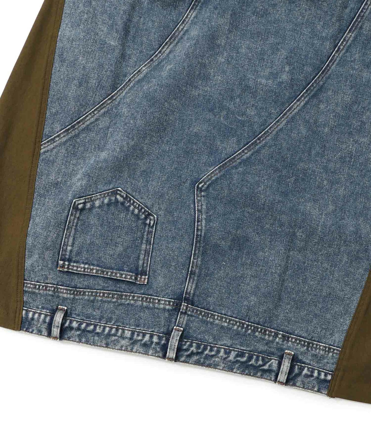 スタッズ付き異素材切替スカート-29