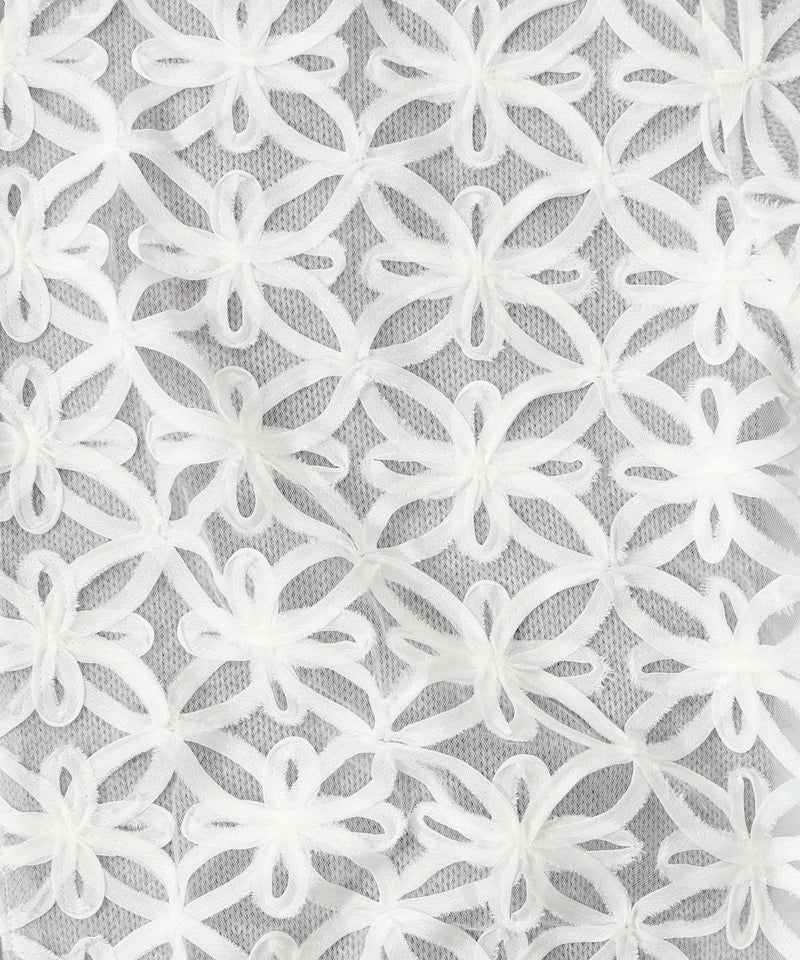 花柄チュール重ねニットブルゾン-10