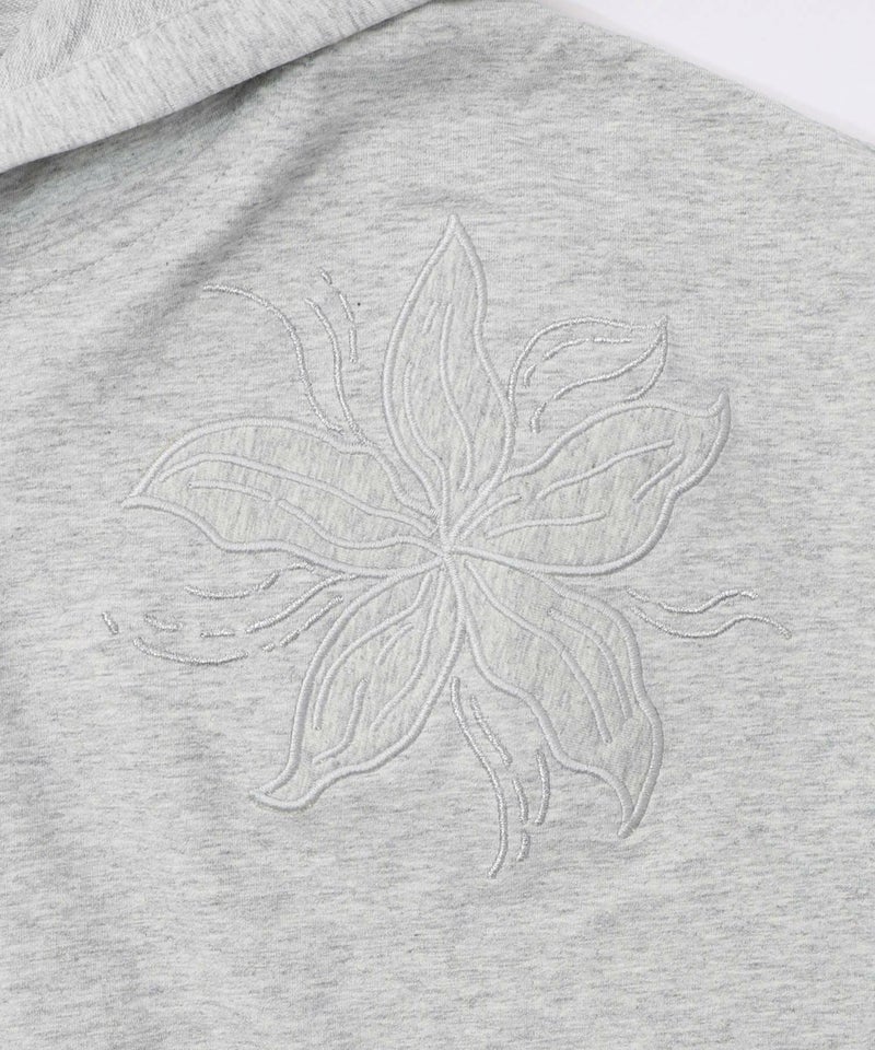 花刺繍アップリケ×ニット切替パーカー-10