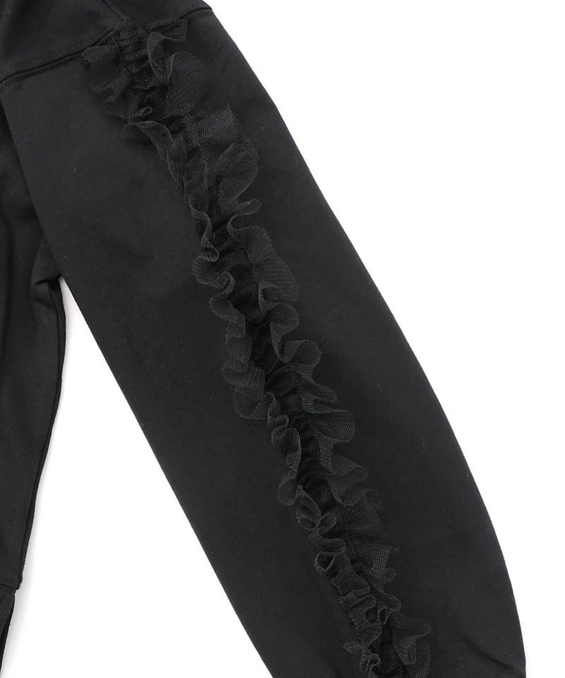 チュールフリル付きフード風プルオーバー-17