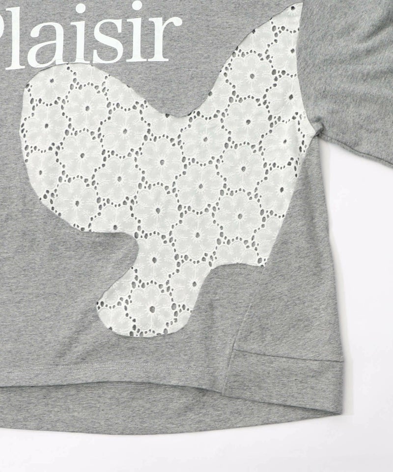 蝶々の綿レース付きプルオーバー-15