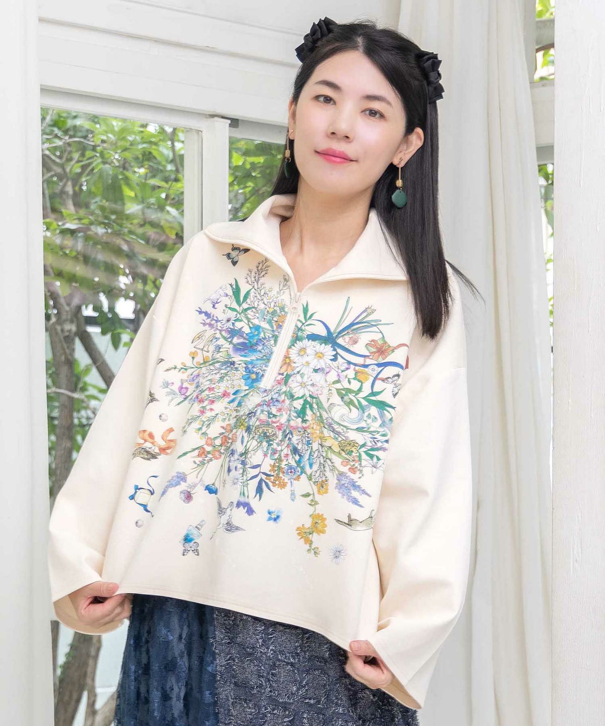 花束のダンボールニットプルオーバー-1