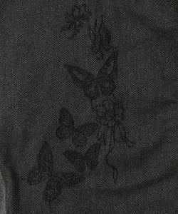 レースと蝶々の異素材切替ジャケット-11