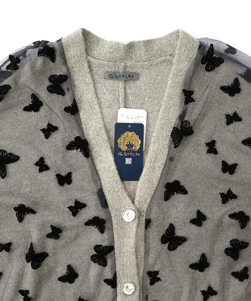 蝶々チュール×ラメ入りニットカーディガン-14