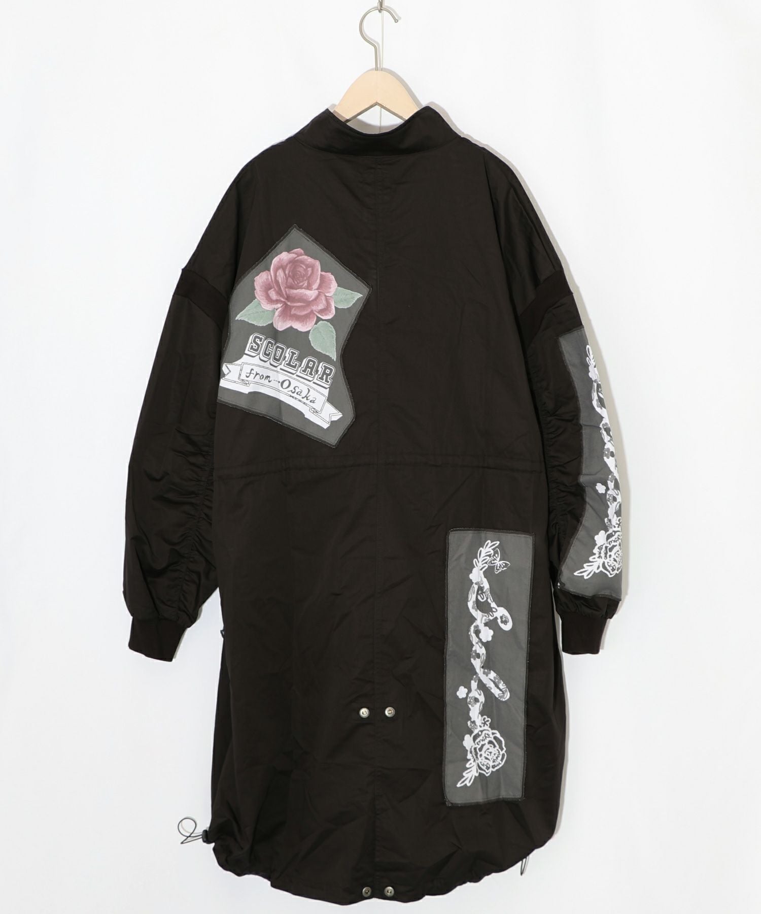 153648：花のアップリケロングブルゾンの通販-ScoLar