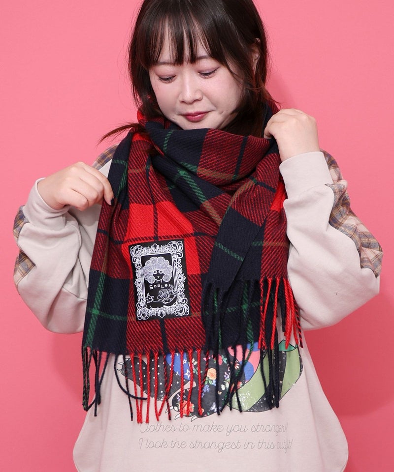 もちふわスカ子チェックマフラー-1