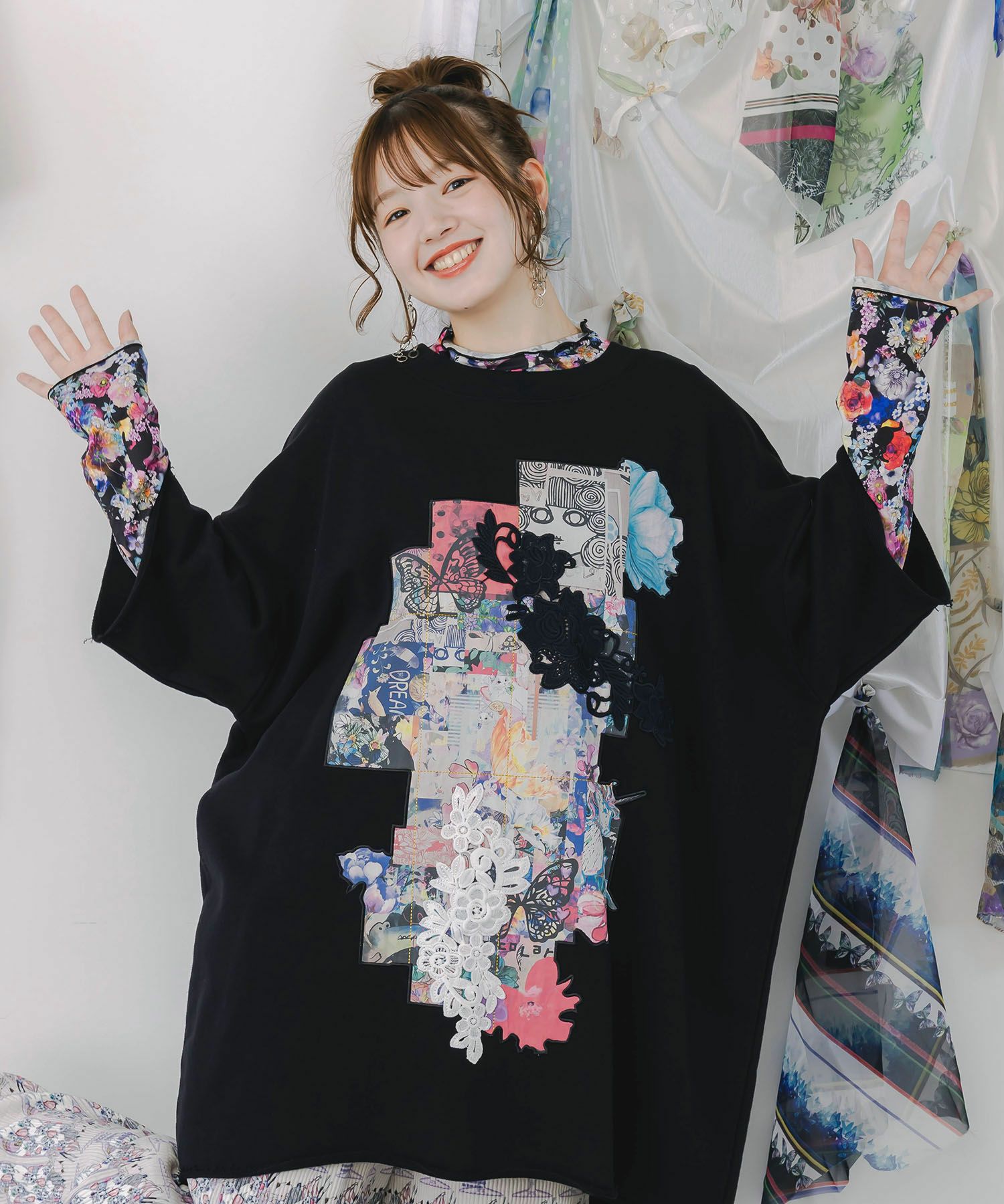 153641：スカラー総柄ロングスリーブTシャツの通販-ScoLar