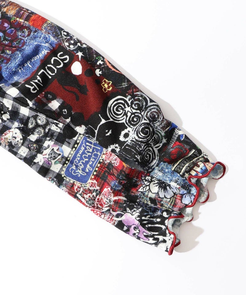 スカラー総柄ロングスリーブTシャツ-23