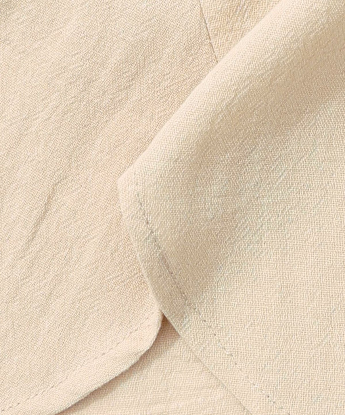 チェック柄×フリンジ花刺繍ノーカラーシャツ-18