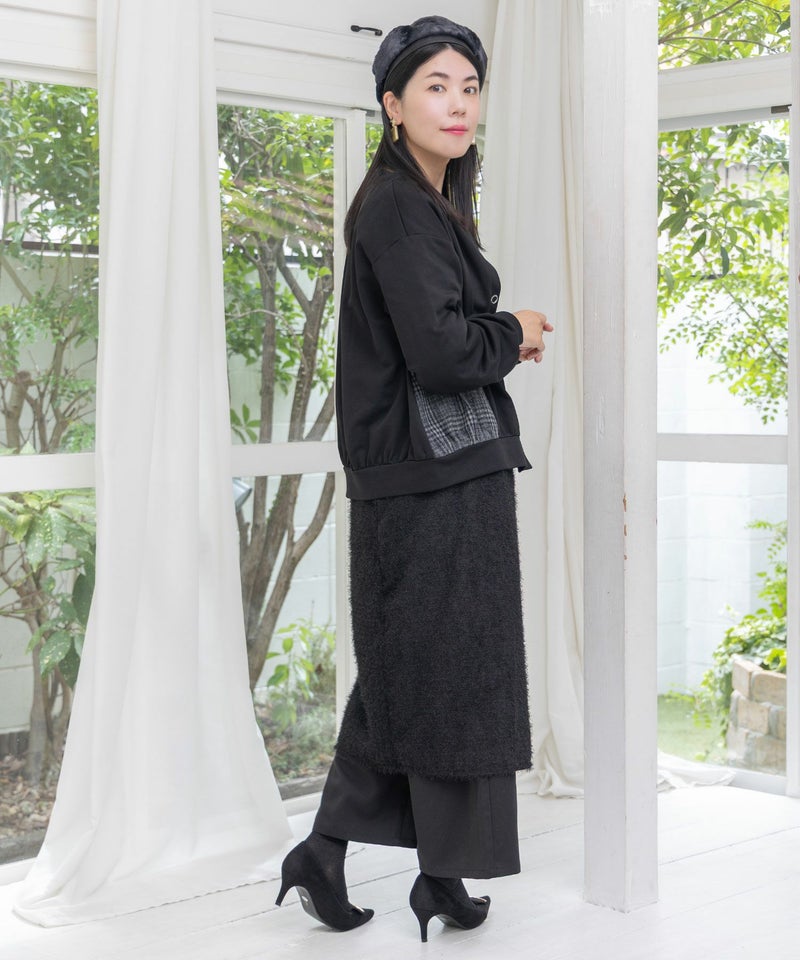 フリンジシフォン巻きスカート付き花刺繍パンツ-5