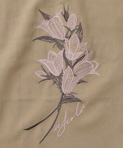 フリンジシフォン巻きスカート付き花刺繍パンツ-16