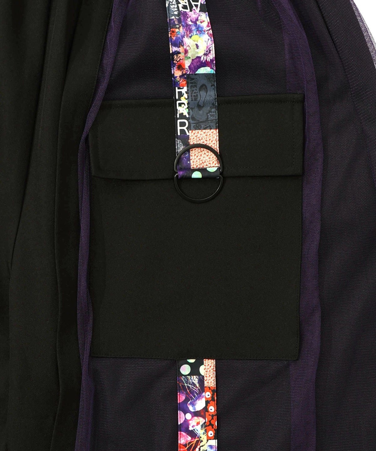 チュールとラインテープのカーゴスカート-16