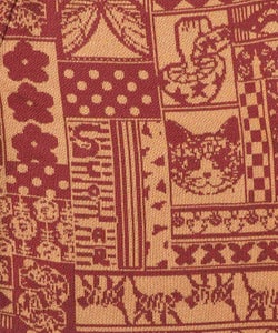 ネコと蝶と植物のエスニック風ニットパンツ-11